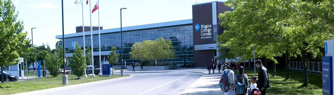 A front view of the Welland campus
